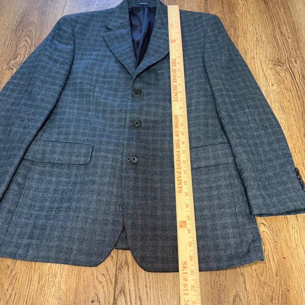 Ralph Ralph Lauren Mens 38R Gray Plaid 100% Wool‎ 3-Button Blazer Sport Coat